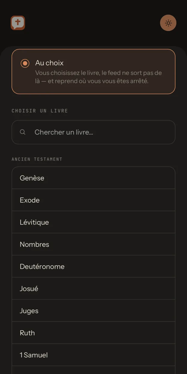 Mode de lecture par livre