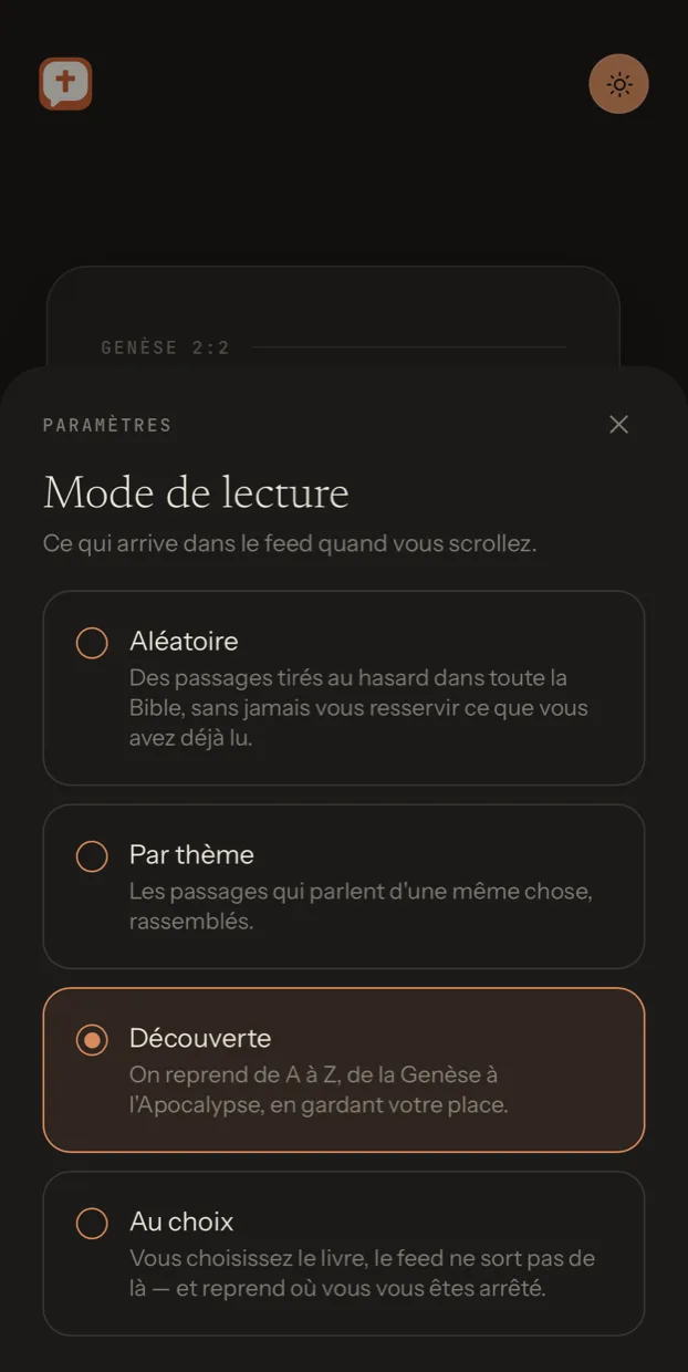 Mode de lecture découverte